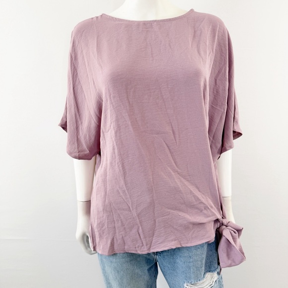 Emery Rose Tops - Emery Rose Purple T-Shirt Size 1XL Short Sleeve Round Neck Casual Classic NEW